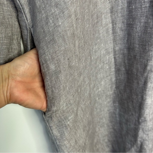 Garnet hill linen popover collared shift dress size 10 - Picture 4 of 9